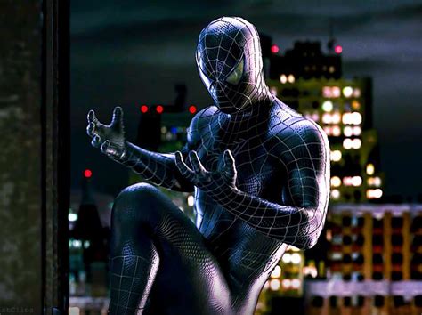 tobey maguire black suit|tobey maguire spider-man black suit.